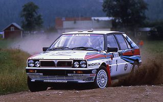 Lancia Delta HF integrale Group A on the 1988 1000 Lakes Rally