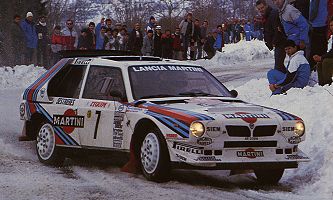 Lancia Delta S4 on the 1986 Montecarlo Rally