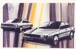Pininfarina Alfa 164 design sketch