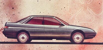 Pininfarina Alfa 164 design sketch