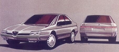Pininfarina Alfa 164 design sketch