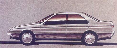 Pininfarina Alfa 164 design sketch
