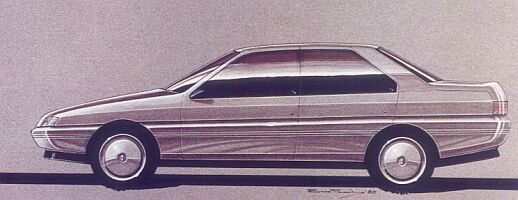 Pininfarina Alfa 164 design sketch