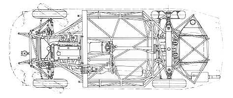 Alfa Romeo TZ1 chassis - clearly demonstrating where the 'Tubular' name comes from.