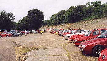 Alfas on the old banked track