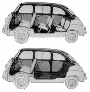 Fiat 600 Multipla seating arangements