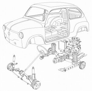 Fiat 600 exploded view