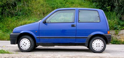 A typically well used Fiat Cinquecento in Sicily