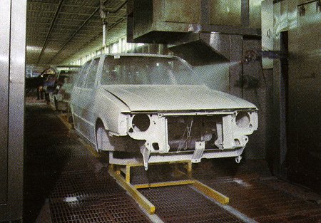 Fiat Uno painting process