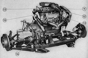 Lancia Beta saloon powertrain (1977)