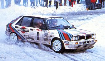 Lancia Delta HF 4WD Group A on the 1987 Montecarlo Rally