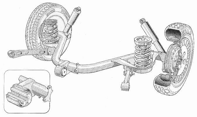 Lancia Y10 rear 'Omega' suspension